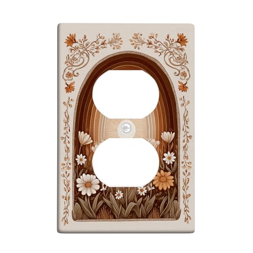 Lichtschalter-Abdeckplatten für Herbstblumen, warmbraune Gartenblumen für Heimdekoration, Thermoplastische Wandplatten, Standardgröße, Einzel-Duplex-Steckdose Lichtschalter-Abdeckplatten für Herbstblumen, warmbraune Gartenblumen für Heimdekoration, Thermoplastische Wandplatten, Standardgröße, Einzel-Duplex-Steckdose von Generic