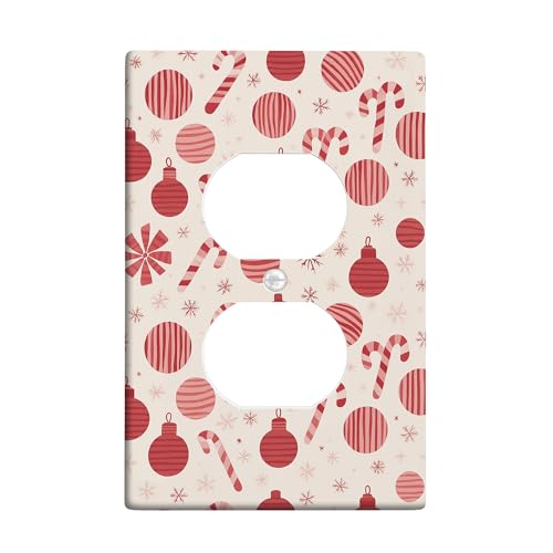 Lichtschalter-Abdeckplatten für Weihnachtsdekoration, rosa und weiß, Urlaubsdekoration für Wandakzente, thermoplastische Wandplatten, Standardgröße, Einzel-Duplex-Steckdose Lichtschalter-Abdeckplatten für Weihnachtsdekoration, rosa und weiß, Urlaubsdekoration für Wandakzente, thermoplastische Wandplatten, Standardgröße, Einzel-Duplex-Steckdose von Generic