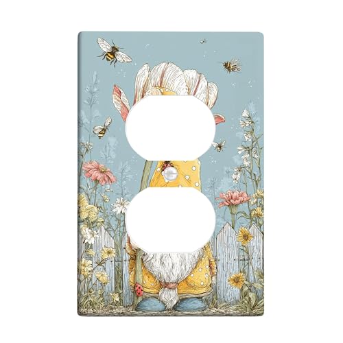 Lichtschalter-Abdeckplatten mit Frühlingswichtel, buntes Blumen-Design für Heimdekoration, thermoplastische Wandplatten, Standardgröße, Einzel-Duplex-Steckdose Lichtschalter-Abdeckplatten mit Frühlingswichtel, buntes Blumen-Design für Heimdekoration, thermoplastische Wandplatten, Standardgröße, Einzel-Duplex-Steckdose von Generic