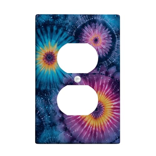 Lichtschalter-Abdeckplatten mit buntem Blumenmuster, lebendige blaue und violette Blumen für Heimdekoration, thermoplastische Wandplatten, Standardgröße, Einzel-Duplex-Steckdose Lichtschalter-Abdeckplatten mit buntem Blumenmuster, lebendige blaue und violette Blumen für Heimdekoration, thermoplastische Wandplatten, Standardgröße, Einzel-Duplex-Steckdose von Generic