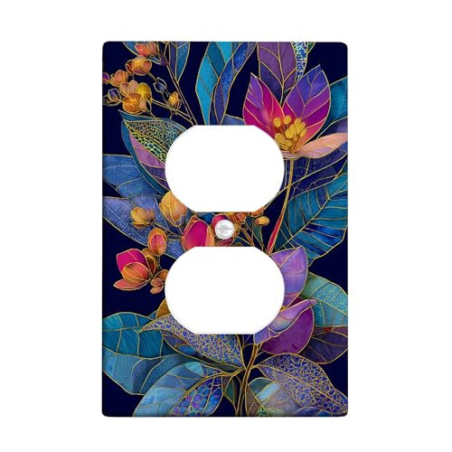 Lichtschalter-Abdeckplatten mit lebendigem Blumenmuster, bunte Frühlingsblumen für Heimdekoration, thermoplastische Wandplatten, Standardgröße, Einzel-Duplex-Steckdose Lichtschalter-Abdeckplatten mit lebendigem Blumenmuster, bunte Frühlingsblumen für Heimdekoration, thermoplastische Wandplatten, Standardgröße, Einzel-Duplex-Steckdose von Generic