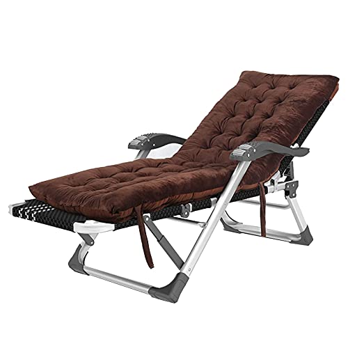 Liegestuhl-Liegestuhl, klappbares Einzelbett für die Mittagspause, Verstellbarer Loungesessel mit Rückenlehne, tragbare Multifunktions-Strandliege, mit Wattepads (D) von Generic