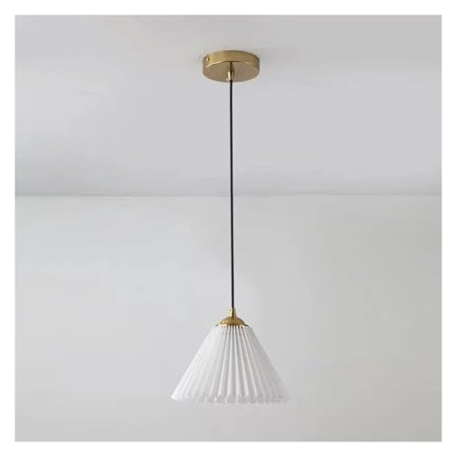 Light, V-intage Plissee Nachttisch Pendelleuchten Stoff Hängelampe für Esszimmer Tisch Hotel LED Decke von Generic