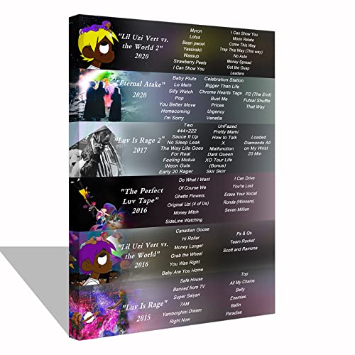 Lil Uzi Vert Poster Leinwand Wandbild Album Patchwork Muster Drucke Rapper Hip Hop Sänger Fans Geschenk 45 x 30 cm gerahmt von Generic