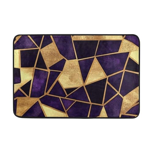 Lila Goldfolie Läufer Flur Waschbar Teppich Hochwertige Türmatte Für Wohnaccessoires Schlafzimmer Terrasse 40 X 60Cm von Generic