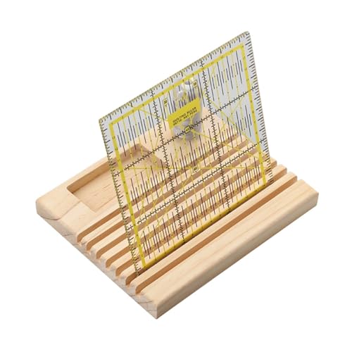 Linealhalter aus Holz – Robuster Quilting-Linealhalter aus Buchenholz, -Linealhalter zum Nähen, Quilting-Linealhalter mit Fächern für Kanettnadeln von Generic