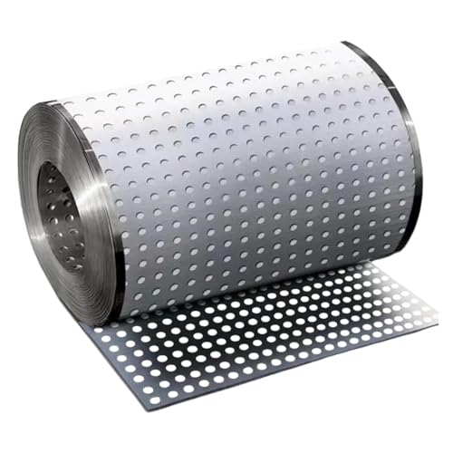 Lochblech Edelstahl 304 - Edelstahlgitter mit 8 mm Löchern, Edelstahlblech Metallgitter Perforierte Metallplatte für Fensterbank Geländer Blumenständer (Sliver, 37x200cm) von Generic