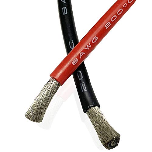 Lötdraht Batteriekabel 2awg 4awg 6awg 7 Awg Awg Weiches Silikongummikabel Batterieanschluss Stromversorgung Silikondraht, Red Wire, 3 Meter_7 AWG von Generic