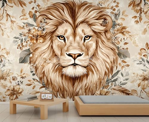 Löwen Wandbild Blumen und Blättertapete Botanische Wandtapete Tierdrucke Wandpapier für Schlafzimmer Wohnzimmer Poster 390 X 260 cm Löwen Wandbild Blumen und Blättertapete Botanische Wandtapete Tierdrucke Wandpapier für Schlafzimmer Wohnzimmer Poster 390 X 260 cm von Generic