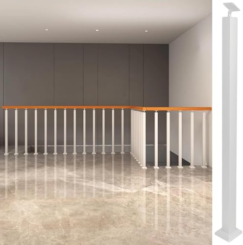 Loft Geländer Treppe Balusters Pfosten Veranda Stufen Geländer Säule Mit Handlauf Verbinder, Weißes Deck Leitplanke Balustrade Säule Für Den Innen- Und Außenbereich, Square, 80cm/31.5inch von Generic