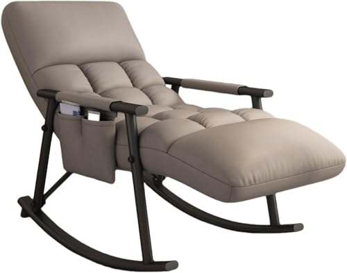 Lounge Schaukelstuhl, Gepolsterter Schaukelstuhl Mit Hoher Rückenlehne, Dick Gepolsterter Schaukelstuhl Für Den Außenbereich, Schaukelstuhl Mit Hoher Rücken, Gray+Black Legs, One Size Lounge Schaukelstuhl, Gepolsterter Schaukelstuhl Mit Hoher Rückenlehne, Dick Gepolsterter Schaukelstuhl Für Den Außenbereich, Schaukelstuhl Mit Hoher Rücken, Gray+Black Legs, One Size von Generic