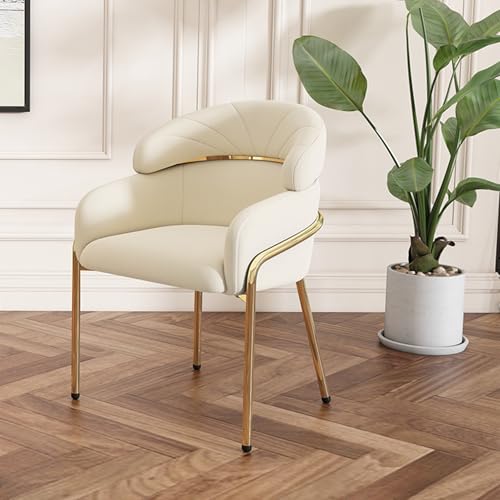 Lounge Sessel mit 4 Metallbeinen Samt Polsterstuhl für Küche Esszimmer Wohnzimmer Schlafzimmer Büro Arbeitszimmer Freizeitstuhl bis 150 kg Belastbar Armlehnstuhl Beige 1St von Generic
