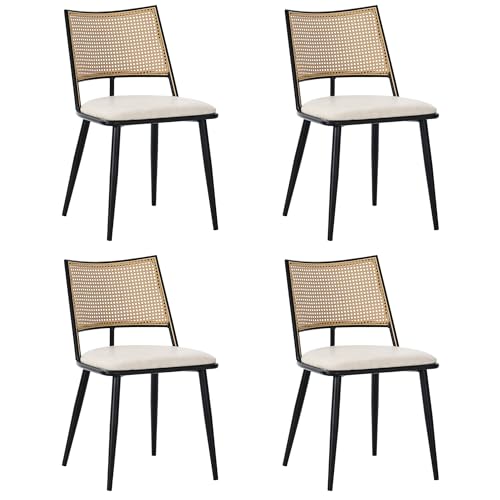 Loungesessel PU-Sitz Rattan-Rückenlehne Freizeitstuhl für Wohnzimmer Esszimmer Schlafzimmer Garten Terrasse Balkon bis 120 kg belastbar 4er Set Schwarz Loungesessel PU-Sitz Rattan-Rückenlehne Freizeitstuhl für Wohnzimmer Esszimmer Schlafzimmer Garten Terrasse Balkon bis 120 kg belastbar 4er Set Schwarz von Generic