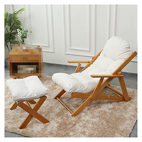 Loungesessel Tragbar ? Relaxsessel Camping Klappstühle,Ergonomische Terrasse Liege,Garten Freizeit,Terrasse Pool Strand Liegestühle (Weiß Es gibt Pedale) von Generic