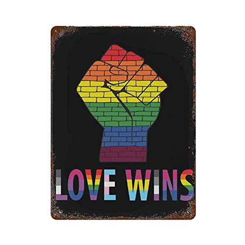 Love Wins Gay Pride Blechschild Vintage Metall Pub Club Cafe Bar Home Wandkunst Dekoration Poster Retro Schild Retro Wanddekoration Home Bierdekoration Handwerk 16"x12 von Generic