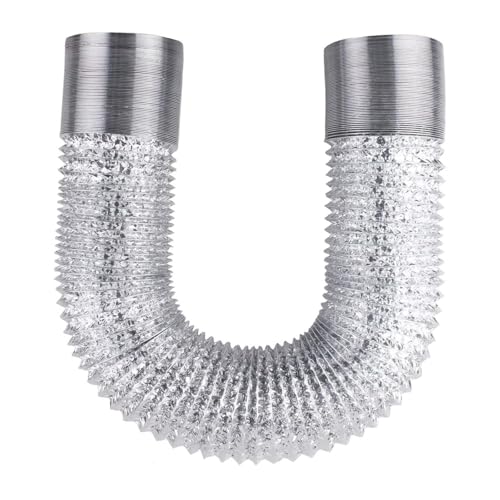 Luft Aluminiumkanalschlauch flexibler nicht isolierter Trockner-Entlüftungsschlauch für HLK, Heiz und Kühllüftung 105mm(4in) 5m(16ft) von Generic