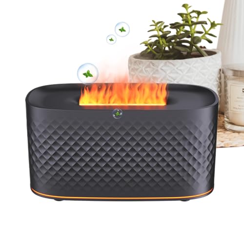 Luftbefeuchter mit Flammen-Diffusor, Aromatherapie-Flammen-Diffusor, 7 Farben, Aroma-Diffusor für Lagerfeuer in 2 Spray-Modi, Luftbefeuchter mit farbigem Diffusor von Generic
