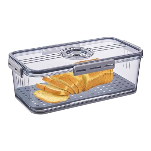 Luftdichte Brotkästen – Brotaufbewahrungsbehälter, transparenter Brotkasten mit Zeiterfassung | Verstellbarer, luftdichter Brotbehälter, Brotkasten, Behälter für Frische und Geschmackserhaltung (gelb, von Generic