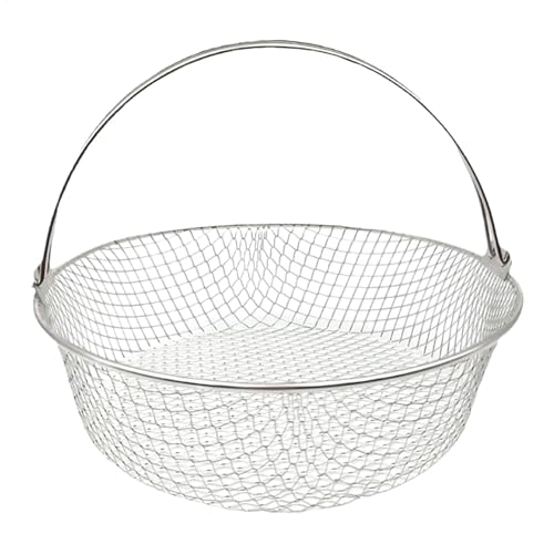Luftfritteusen-Dampfkorb – Edelstahl-Dampfkorb | Mehrzweck-Friteusen-Netzkorb | Stapelbarer Frittierkorb | Air Fryer Mesh-Kochkorb Für Air Fryer, Backofen, Dampfgarer von Generic