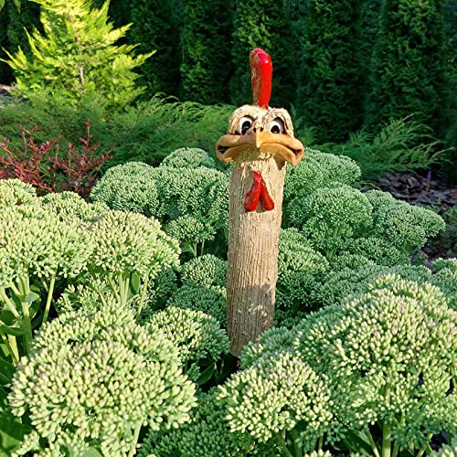 Lustige Hühnerhals Gartendeko Gartenstecker Lustig verstecktes Huhn Figuren Harz,Langer Huhn Gartenarbeit Geschen Gartendekoration, Handgefertigter Garteneinsatz Gartenfigur (B, One Size) von Generic