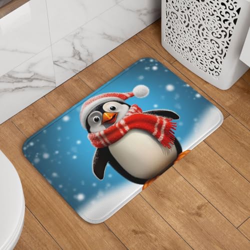 Lustiger Weihnachtspinguin Teppich rutschfest Fußabstreifer Überdachten Läufer Flur Für Schlafzimmer Wc Deko Flur 40 X 60Cm Lustiger Weihnachtspinguin Teppich rutschfest Fußabstreifer Überdachten Läufer Flur Für Schlafzimmer Wc Deko Flur 40 X 60Cm von Generic