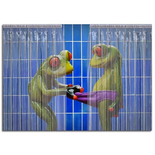 Lustiges Badezimmer-Leinwanddrucke, neugierige Frösche, Poster, Wandkunst für Zuhause, 1 Stück, Dekoration, ungerahmt, 68,6 x 50,8 cm von Generic