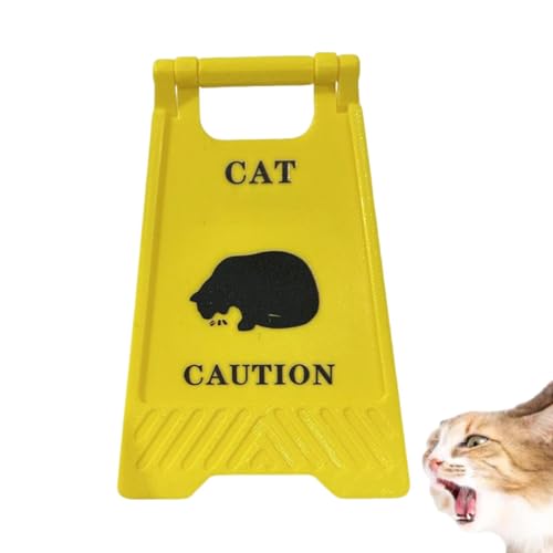 Lustiges Schreibtisch-Warnschild, Streich Katzenschild, lustiges Katzenschild, Dekoration für Katzenliebhaber, Katzen-Schreibtischdekoration, Gag-Schild, Vorsichtsschild, Heimdekoration von Generic