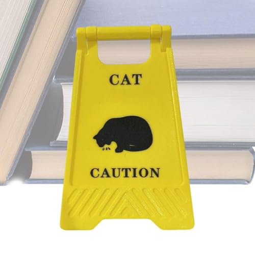 Lustiges Warnschild für Büro - Warnschilder für Büro, Gag Desk Decor Katze Schild | Deko Warnschild Katze | Lustiges Katzenschild Büroschild von Generic