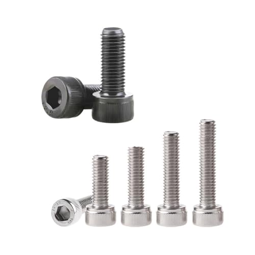 M1.6 M2 M2.5 M3 M4 M5 M6 Innensechskantschraube 304 A2 Edelstahl Schwarz Klasse 12.9 Sechskantschraube mit Innensechskant(Stainless steel,35MM_M2.5 (50PCS)) von Generic