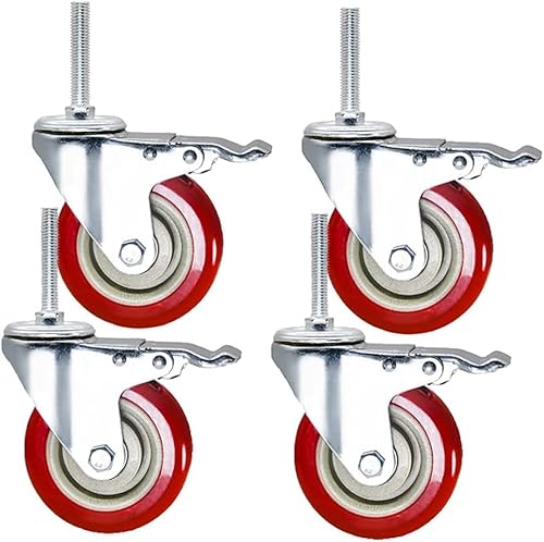 M12 X 60 Mm Langes Gewinde 3 4 5 Räder Hochleistungsgerüst 500 Kg Silent Pu Mit Bremswirbel Für Möbel Industrieller Transportwagen Werkbank, 3inch 4brake M12 X 60 Mm Langes Gewinde 3 4 5 Räder Hochleistungsgerüst 500 Kg Silent Pu Mit Bremswirbel Für Möbel Industrieller Transportwagen Werkbank, 3inch 4brake von Generic