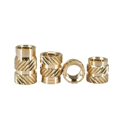 M2 M2.5 M3 M4 M5 M6 M8 Heizmessing-Einsatzmutter Doppelt gekräuselte Rändelmutter Gewindeeinsätze for 3D-Drucker Heißschmelzmuttern Lötspitzen(Insert Nut,M3xL6xOD5(50pcs)) von Generic
