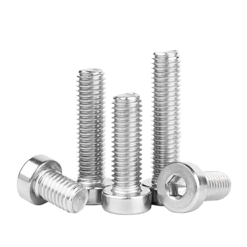 M2 M2.5 M3 M4 M5 M6 M8 M10 304 Edelstahl Sechskant Innensechskant Dünn Niedrig Kurz Profil Kopf Inbusschraube Schraube(50MM_M2.5 50PCS) von Generic
