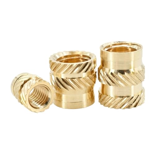 M2 -M6 Messingmuttern Einsätze 3D-Drucker Laptop Heizung Heißschmelzkupfer Einsatzmutter Gerändelte eingebettete Injektionseinsatzmutter(30PCS,M4xL4xOD5) von Generic