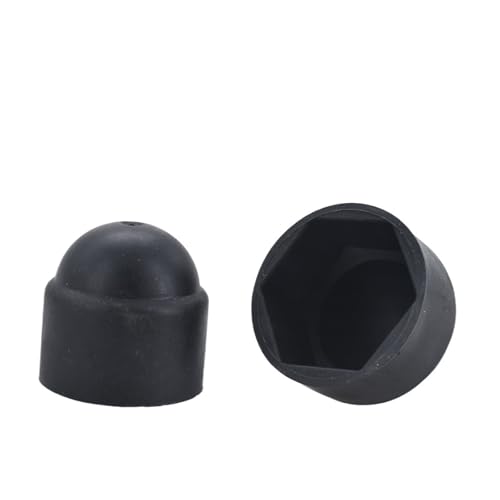 M4-M24 Schwarz Weiß PE Schutzabdeckung Überwurfmutter Dome Socket Hex Acorn Kunststoff Sechskantschrauben Mutter for Autorad Außendekoration(Black,M6x10x14 (50Pcs)) von Generic