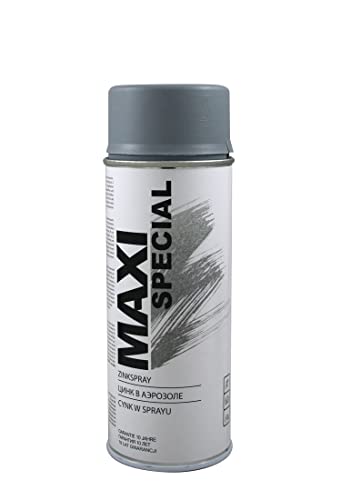 MAXI-SPECIAL | Zinkgrundierung | Maxi Special | Spray | Schnelltrocknend | Reines Zink | Für Metall und Stahl | Blechschutz | Beständig bis 350°C | Hochwertig | Mattgrau | 400 ml von Generic