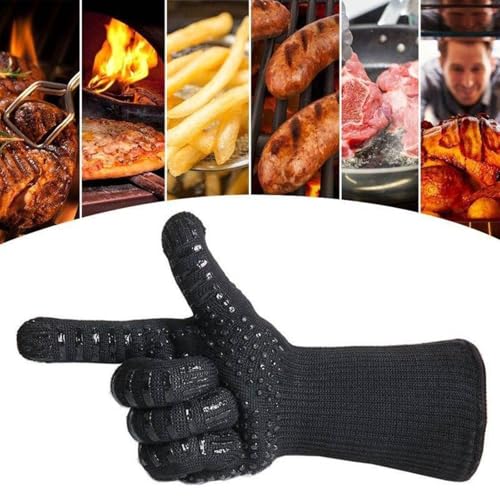 MApBer Hitzebeständige Handschuhe. Bis 800 Grad (1472F), Grillen, Kochen oder backen. Grillhandschuhe mit rutschfestem Silikon. 1 Paar Handschuhe von Generic