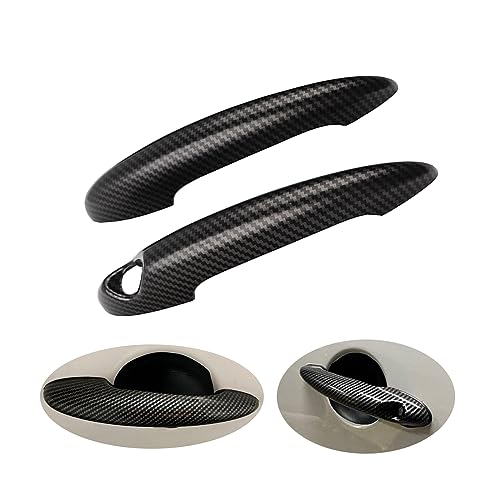 MINI R56-R61 Karbon Muster Außentürgriffe-Kappen Blenden, Auto Türgriff Verkleidung für Mini Cooper One/S/JCW R55 R56 R57 R58 R59 R60 R61(Karbon Muster, 2 Türen) von Generic
