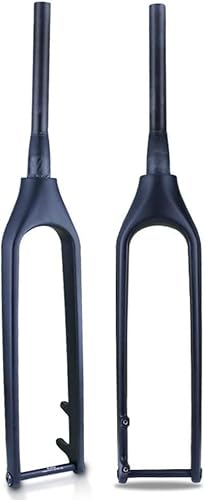 MTB Gabel 26/27,5/29" Ih Starrgabel Tapered Vollcarbon 15x110mm Steckachse Fahrradgabel Scheibenbremse Tapered Tube Gewindelose Fahrrad Vorderradgabeln Ultra Light, Glossy Black, 27.5'' von Generic