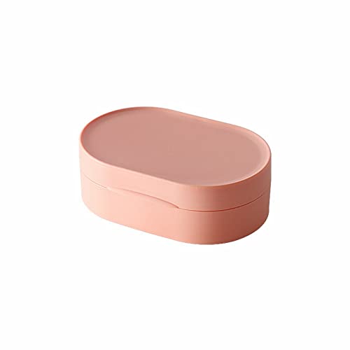 Macaron Color Travel Seifenkiste kreative Seifenkiste Wasserdicht mit Deckel Seifenbox aus Kunststoff Küchenhalter Hängeleiste Holz (Pink, One Size) von Generic