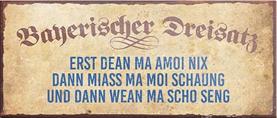 Magnet ''Bayerischer Dreisatz'' 9,3x4cm Geschenk Lustige Sprüche Feier Vintage Retro Geburtstag Deko Party Überraschung Fan Sachse Bayern Schwäbisch ALM von Generic