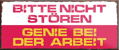 Magnet ''Bitte Nicht stören, Genie bei der Arbeit'' 9,3x4cm Geschenk Lustige Sprüche Feier Vintage Retro Geburtstag Deko Party Überraschung Fan Büro Chef Angestellter Arbeit Job von Generic