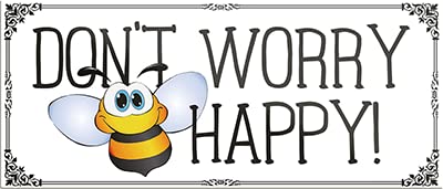 Magnet ''Don't Worry BEE Happy'' 9,3x4cm Geschenk Lustige Sprüche Feier Vintage Retro Geburtstag Deko Party Überraschung Fan Weisheiten Leben Sprichwörter TIPP von Generic