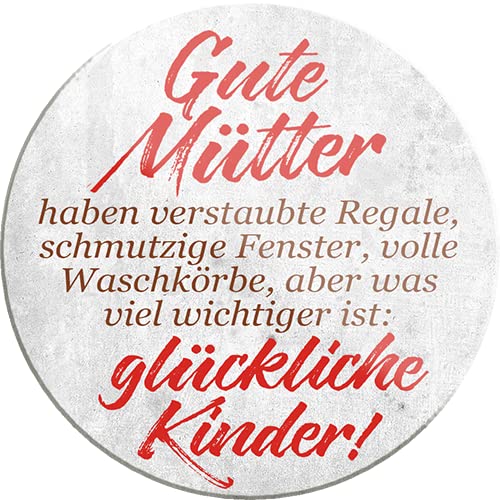 Magnet ''Gute Mütter haben verstaubte Regale Kinder'' 8x8cm Kühlschrankmagnet Lustige Sprüche Feier Vintage Retro Geburtstag Deko Party Überraschung Fan Familie Zuhause Eltern Geschwister von Generic