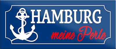 Magnet ''Hamburg Meine Perle'' 9,3x4cm Geschenk Lustige Sprüche Feier Vintage Retro Geburtstag Deko Party Überraschung Fan Landschaften Orte Städte Länder Urlaub See von Generic