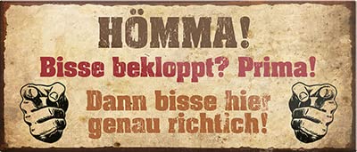 Magnet ''Hömma bisse bekloppt Prima'' 9,3x4cm Geschenk Lustige Sprüche Feier Vintage Retro Geburtstag Deko Party Überraschung Fan Ruhrpott Ruhrgebiet Platt Sprache von Generic