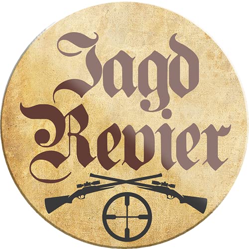 Magnet ''Jagd Revier'' 8x8cm Kühlschrankmagnet Lustige Sprüche Feier Vintage Retro Geburtstag Deko Party Überraschung Fan Sarkasmus Ironie Funny Schwarzer Humor von Generic