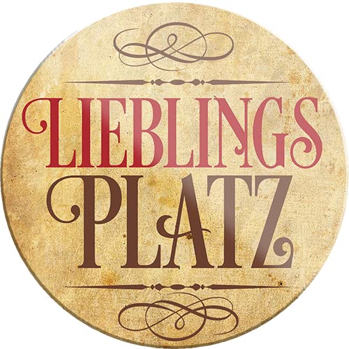 Magnet ''Lieblingsplatz'' 8x8cm Kühlschrankmagnet Lustige Sprüche Feier Vintage Retro Geburtstag Deko Party Überraschung Fan Küche Haushalt Willkommen Eigenheim von Generic