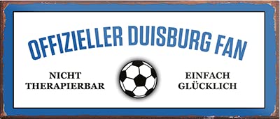 Magnet ''Offizieller Duisburg Fan'' 9,3x4cm Geschenk Lustige Sprüche Feier Vintage Retro Geburtstag Deko Party Überraschung Fan Fußball Mannschaft Verein Bolzen von Generic