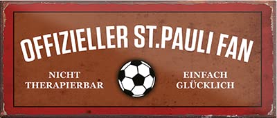 Magnet ''Offizieller St. Pauli Fan'' 9,3x4cm Geschenk Lustige Sprüche Feier Vintage Retro Geburtstag Deko Party Überraschung Fan Fußball Mannschaft Verein Bolzen von Generic