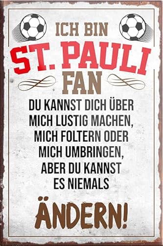 Magnet ''ST. Pauli Fan (schwarzer Text)'' 9x6cm Kühlschrankmagnet Lustige Sprüche Feier Vintage Retro Geburtstag Deko Party Überraschung Fan Fußball Mannschaft Verein Bolzen von Generic